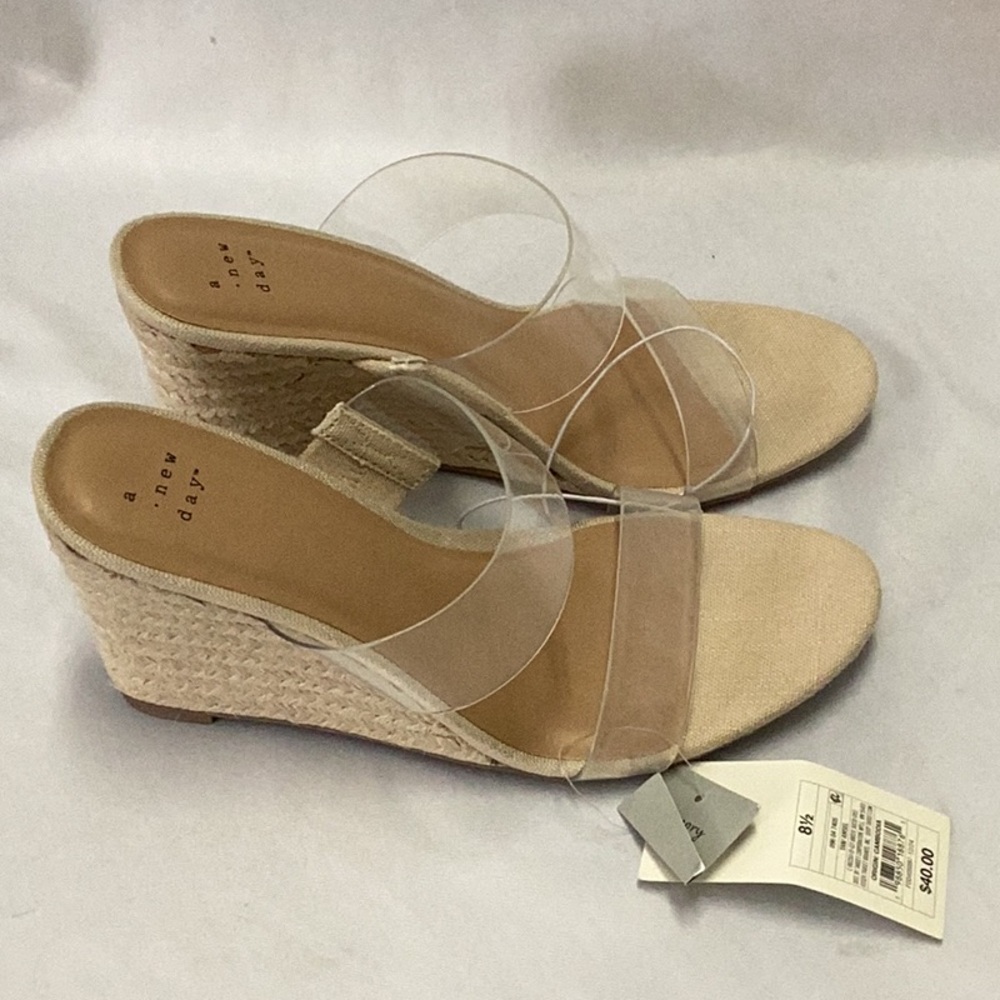 Women's Ansel Double Band Open Toe Wedge Heels - a new day - tan - new - Picture 5 of 7
